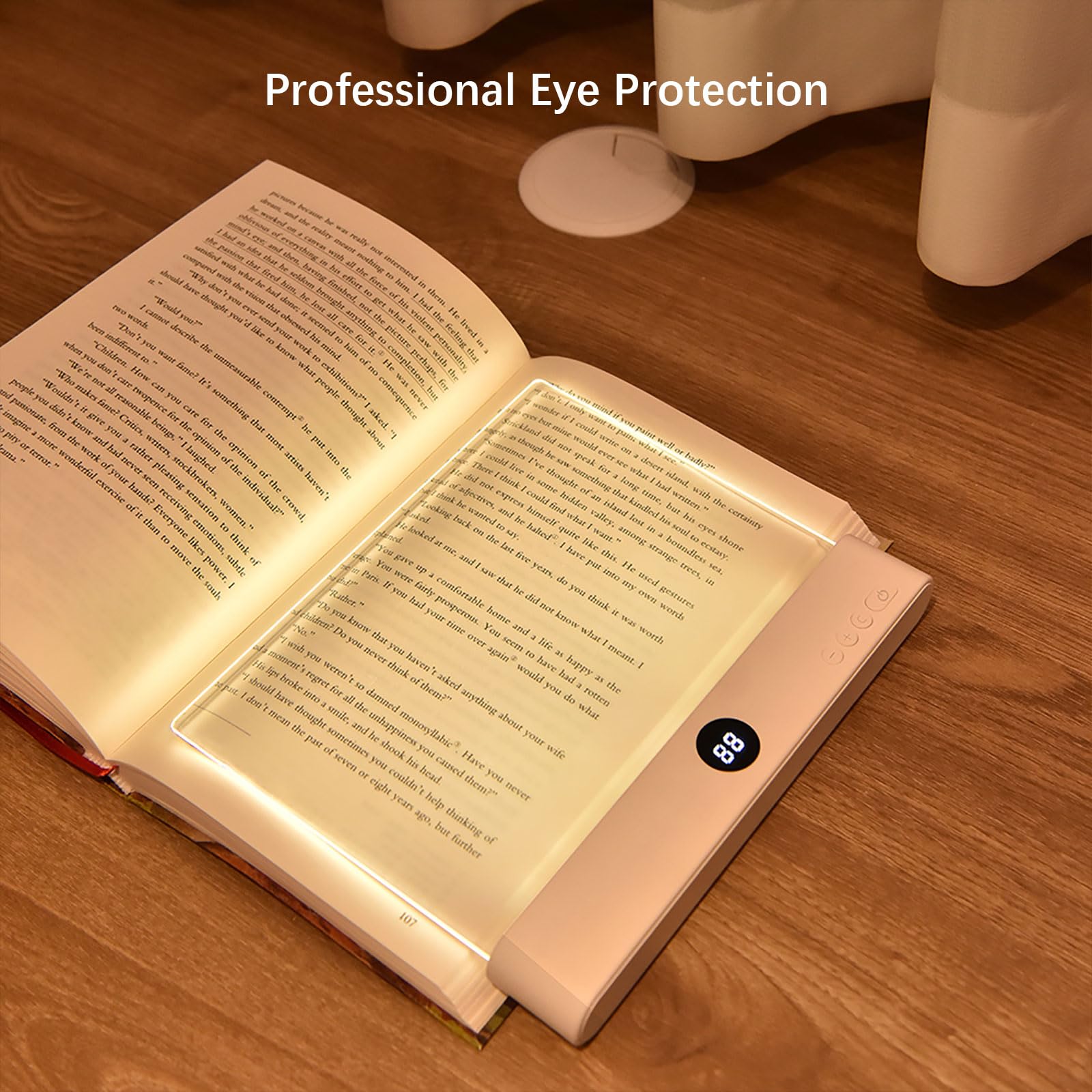 LED Book Light & Night Lamp – USB Rechargeable Reading Light with 3 Color Modes, Stepless Dimming & Timer