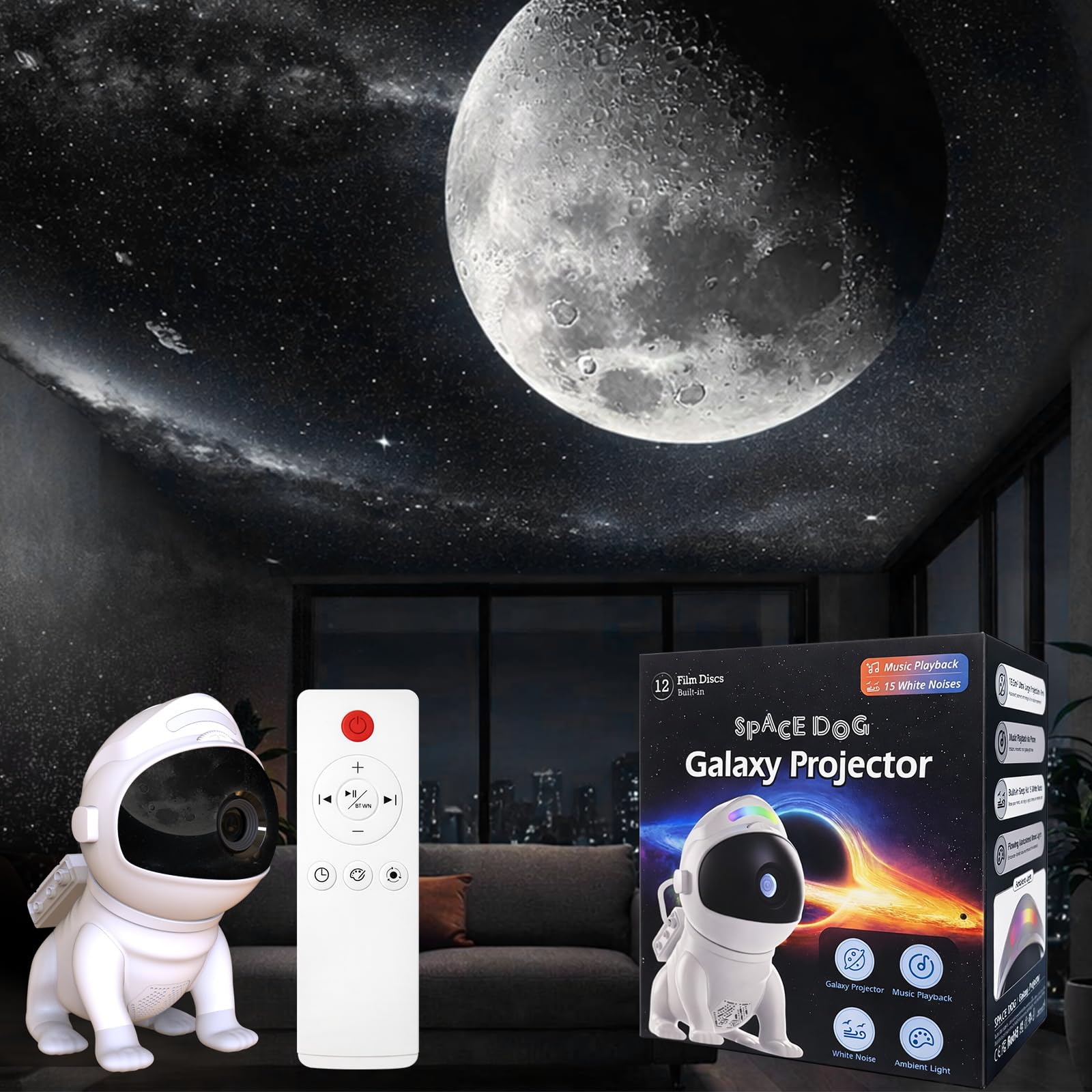 Astronaut Galaxy Projector – LED Star & Space Night Light for Bedroom, Teens & Adults, Ambient Ceiling Decor, Birthday & Aesthetic Room Lighting