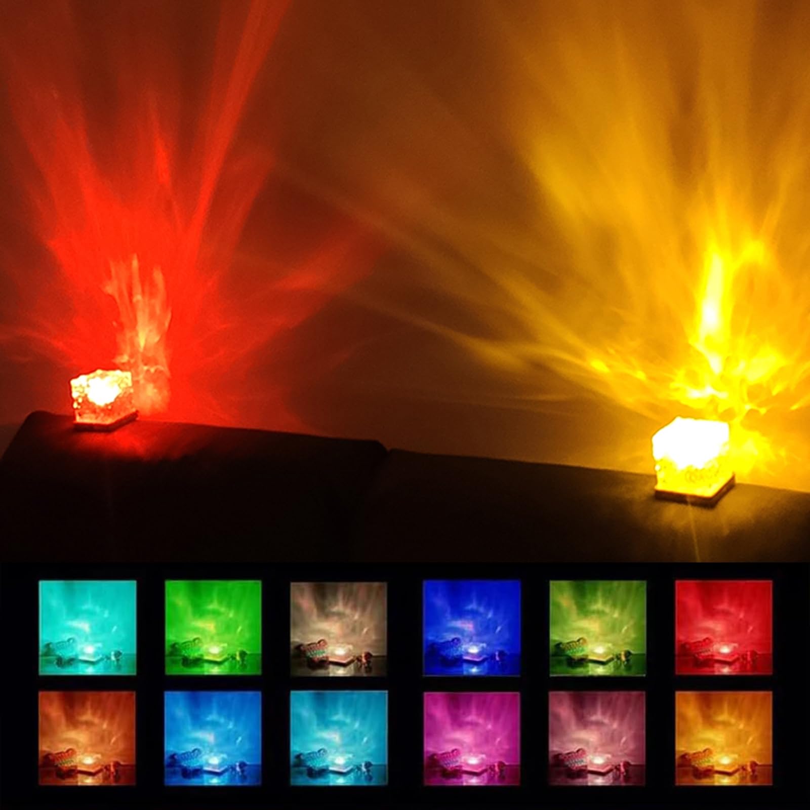 Ocean Wave LED Projector – 16-Color 3D Water Ripple Night Light with Remote for Bedroom, Kids Room, Bathroom & Relaxation