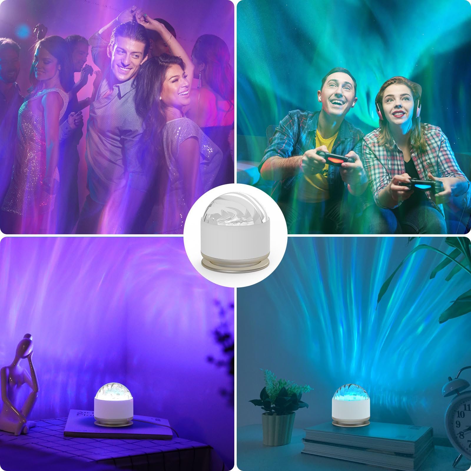 16-Color Aurora Night Light – Galaxy & Ocean Wave Projector Lamp for Bedroom & Party