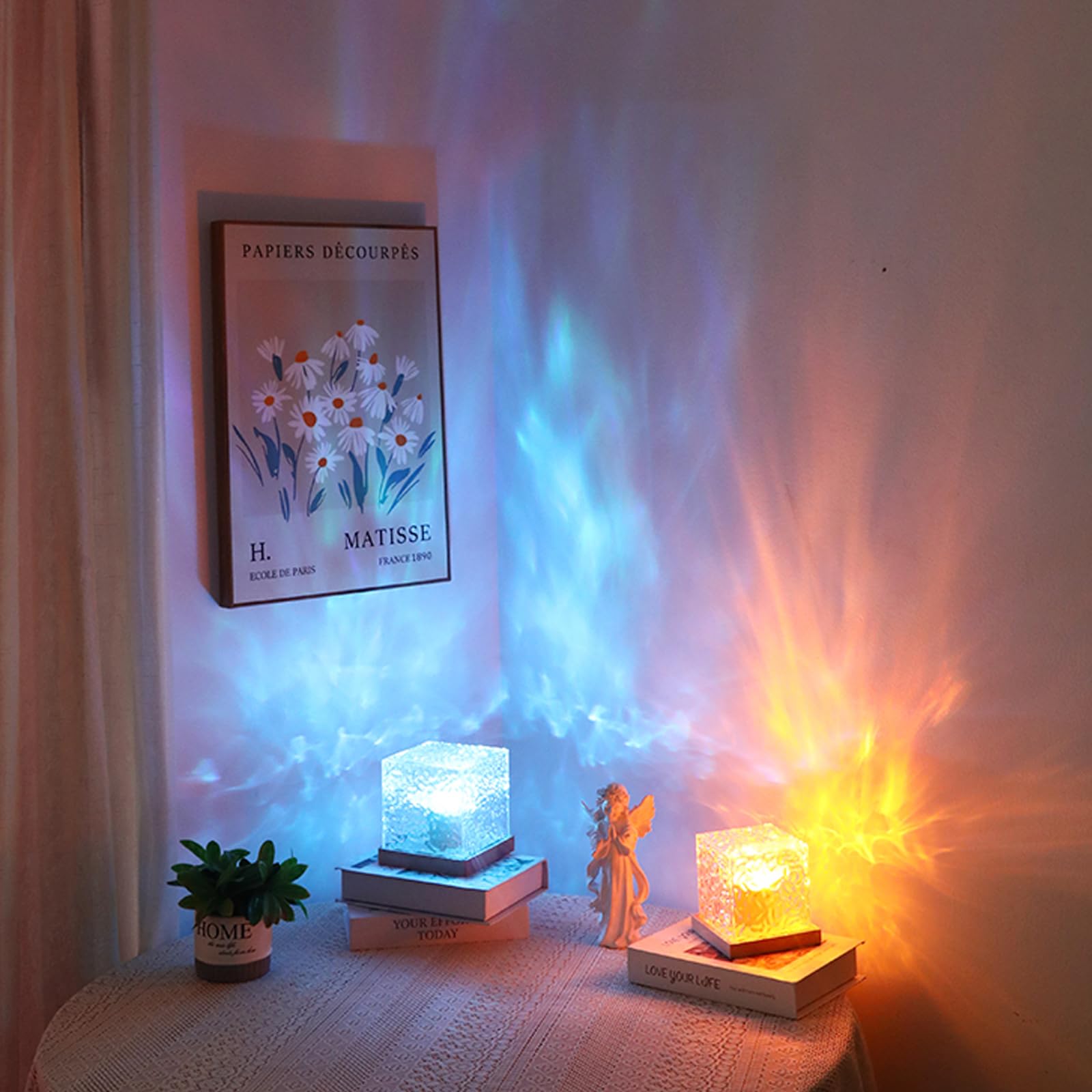 Ocean Wave LED Projector – 16-Color 3D Water Ripple Night Light with Remote for Bedroom, Kids Room, Bathroom & Relaxation