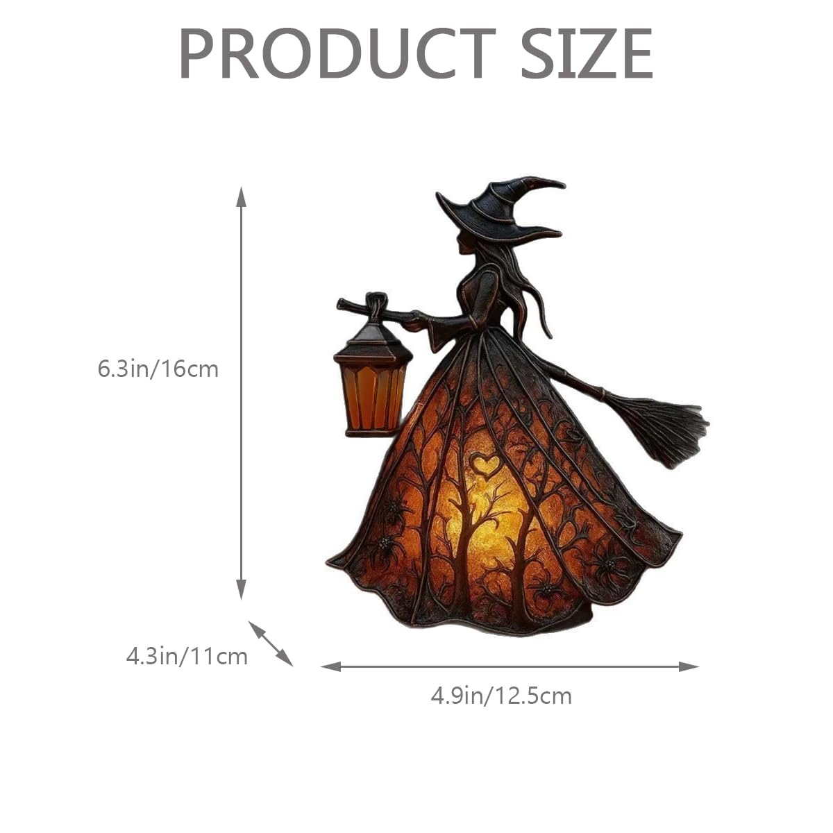 Halloween Witch Lantern Lamp – Gothic Spooky Night Light with USB Plug for Indoor & Outdoor Halloween Decorations