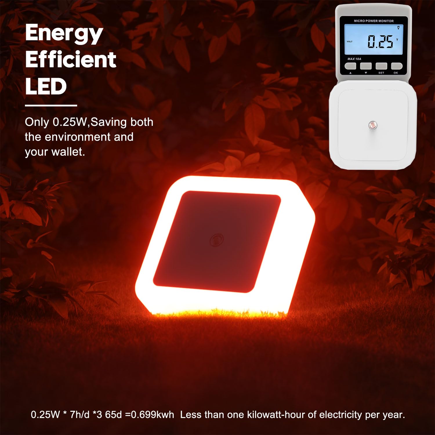 Plug-In LED Night Lights – Dusk to Dawn Auto Sensor Night Lamps for Bedroom, Hallway, Bathroom & Nursery（8-Pack）