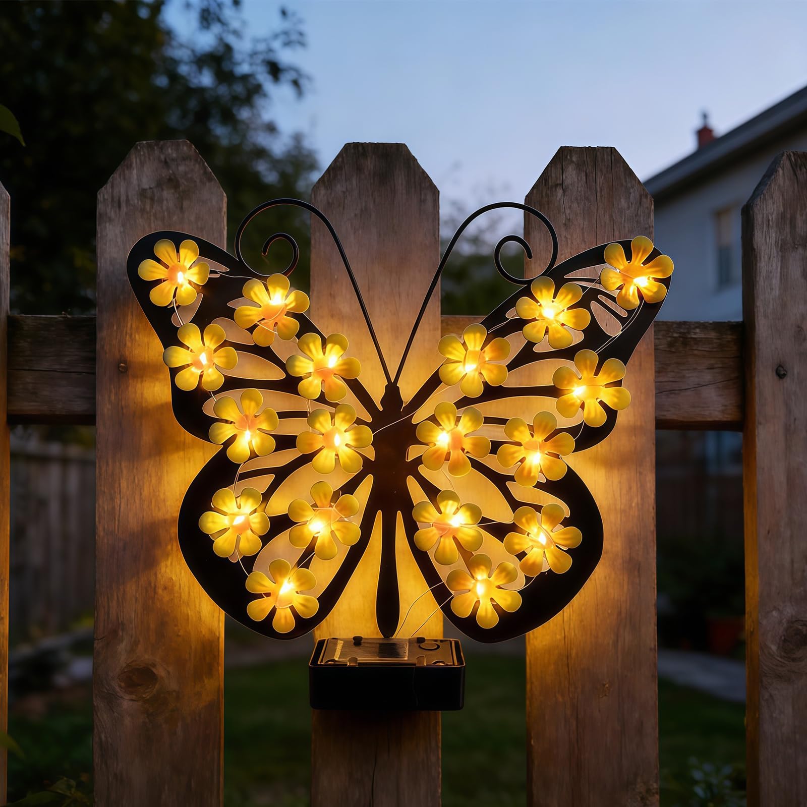 Solar Butterfly Shadow Projection Wall Light – Waterproof LED Garden Decor for Patio & Fence