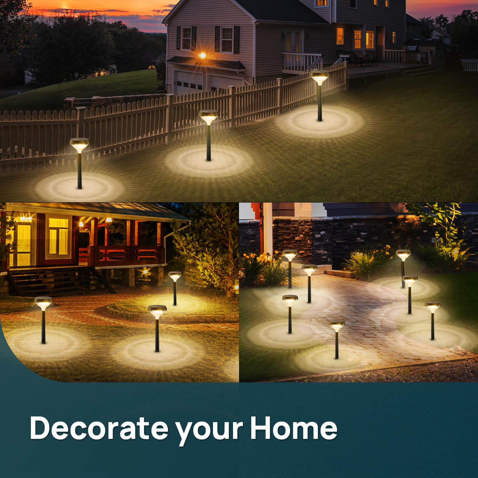 Solar Pathway Lights – Waterproof Warm White LED Garden & Walkway Lights