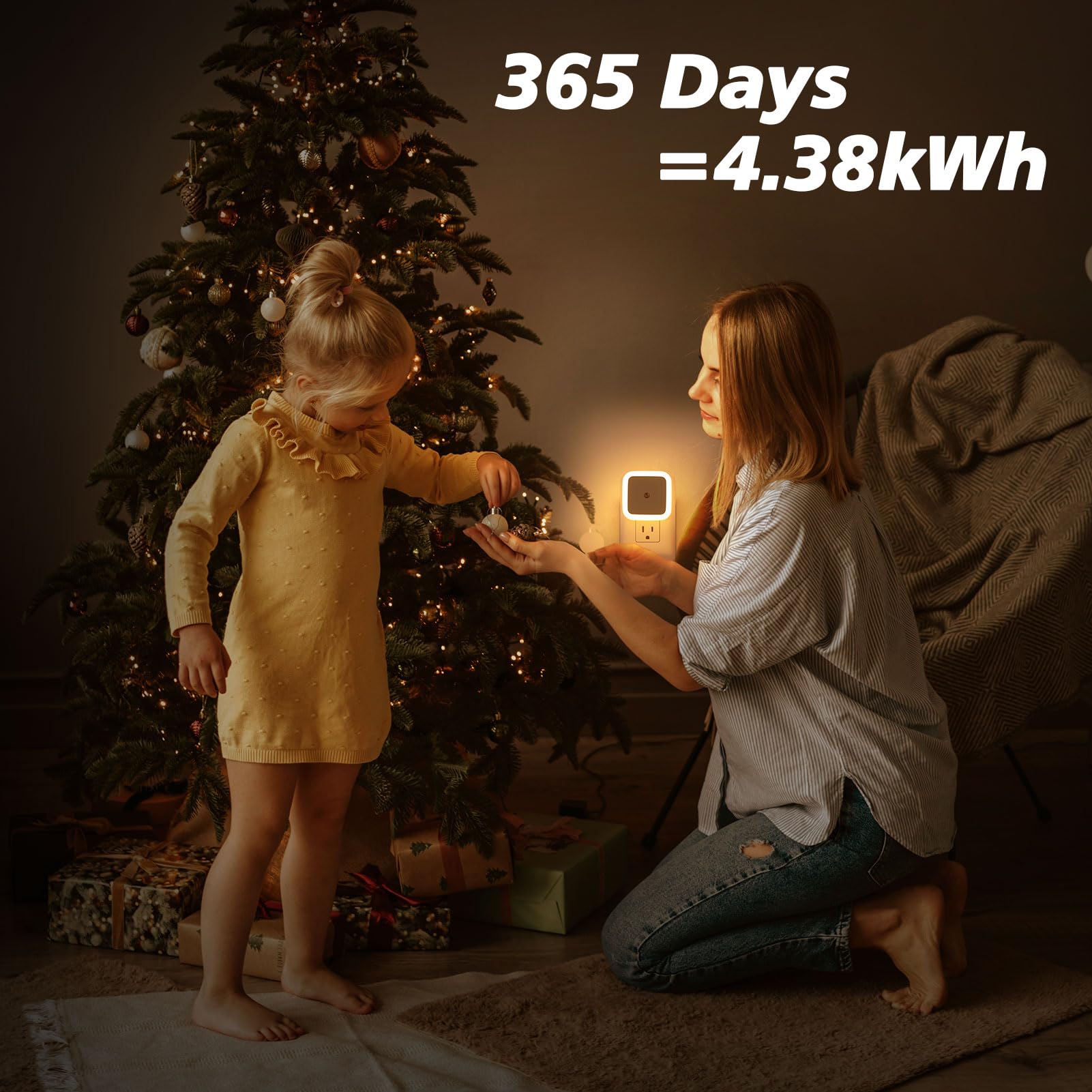 Plug-In LED Night Lights – Dusk to Dawn Auto Sensor Night Lamps for Bedroom, Hallway, Bathroom & Nursery（8-Pack）
