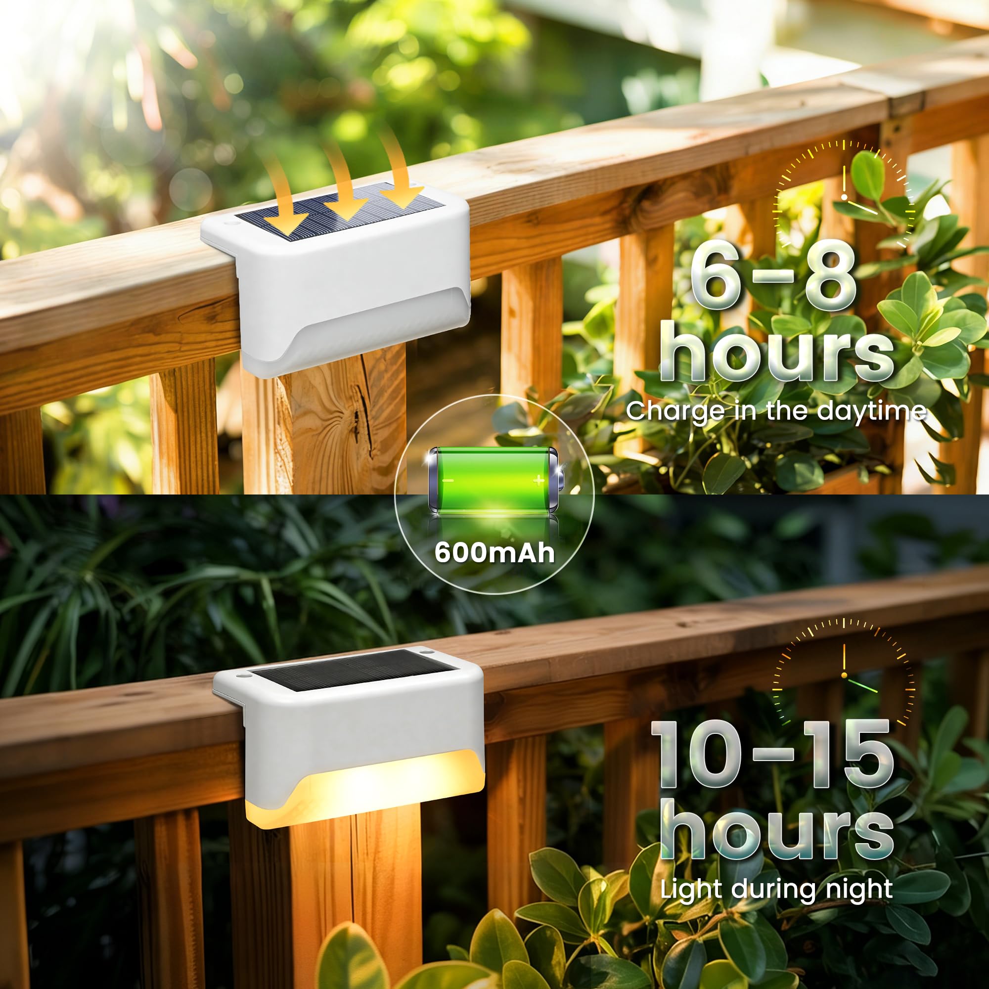 Solar Deck Lights – Waterproof RGB LED Fence & Step Lights for Outdoor Decor
