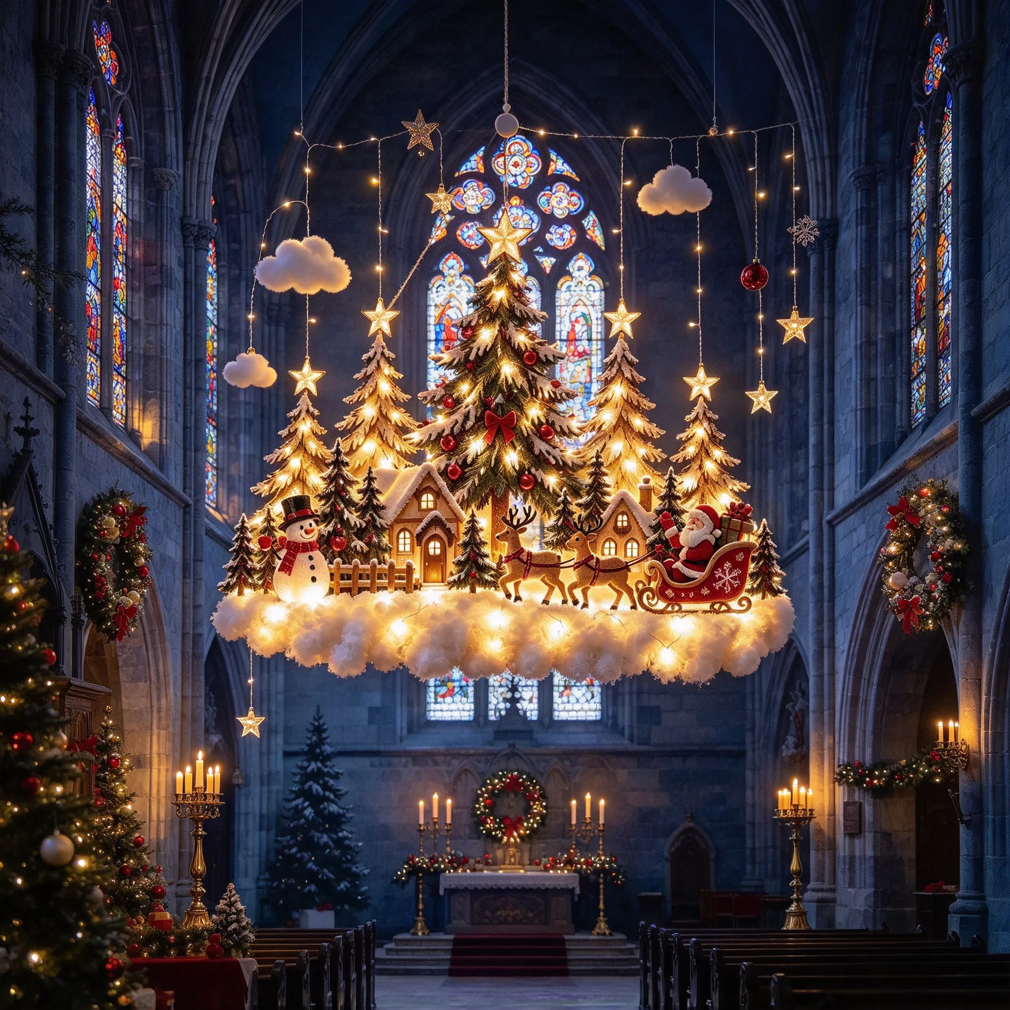 🛷 Lighted Christmas Sleigh Wall Decor – Woodland Forest Glow 🛷