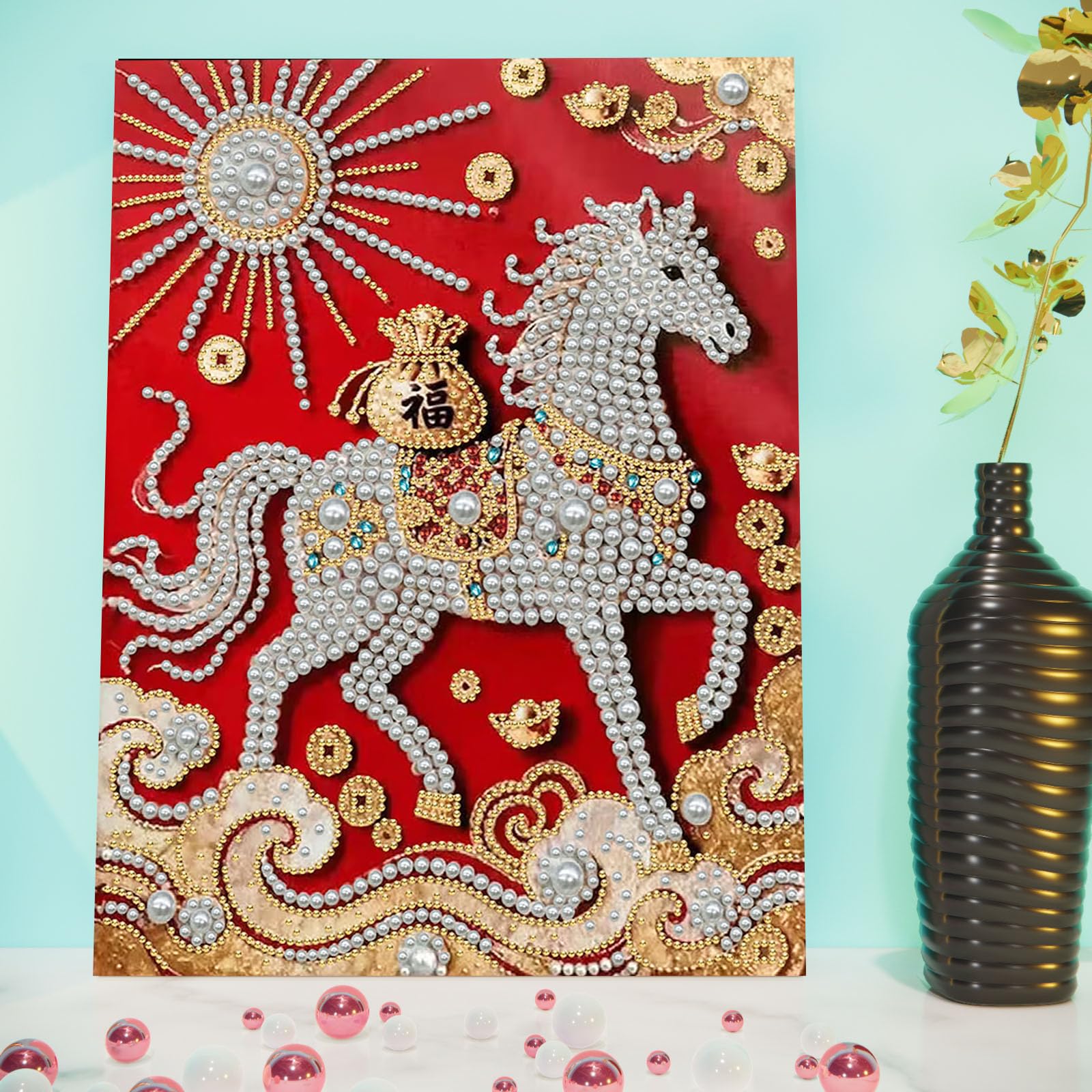 3D Sunflower Diamond Pearl Painting Kit – DIY Beaded Canvas Art with Frame for Adults & Beginners