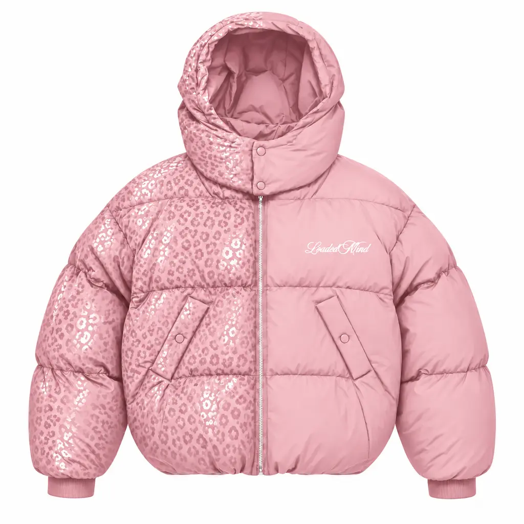 Water-Reactive Leopard Puffer Jacket