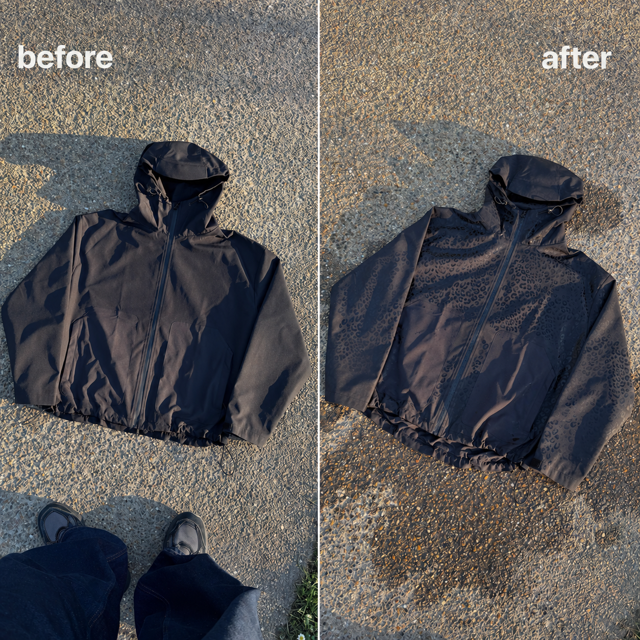 Water Reactive Cheetah Rain Jacket - Black - 5