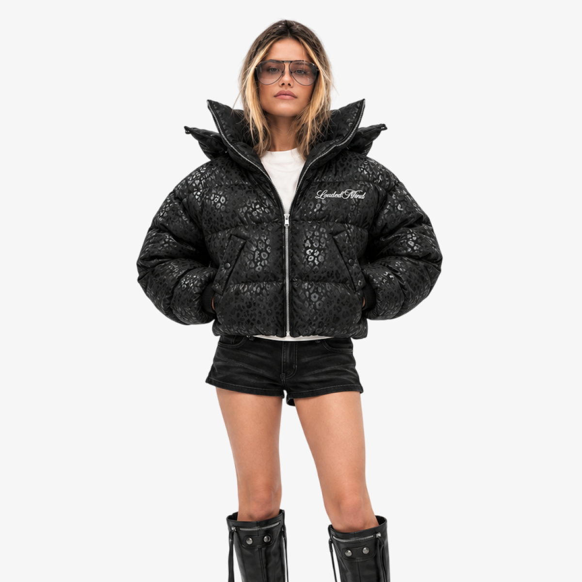 Water-reactive leopard puffer jacket — image 2