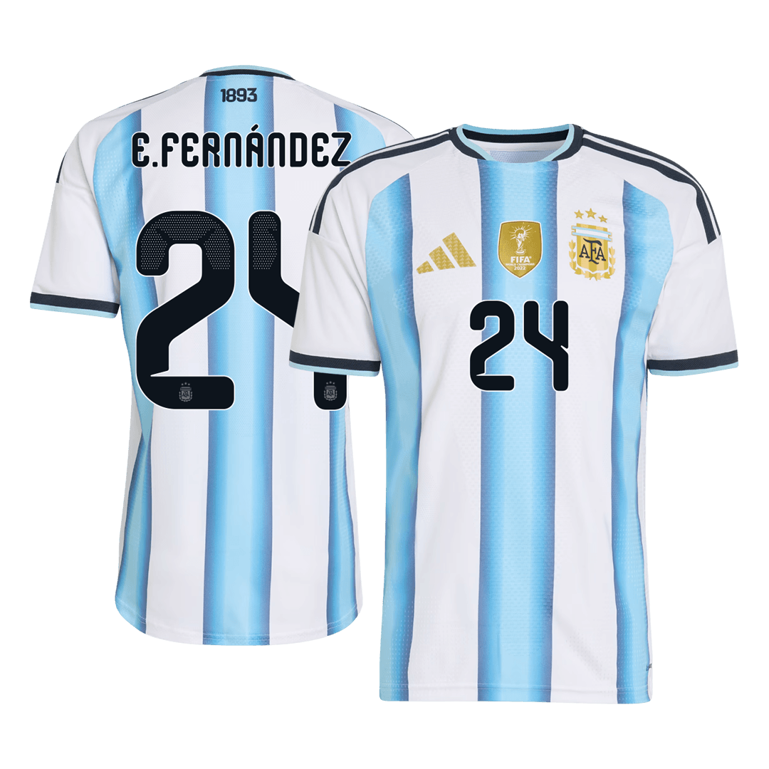 Argentina World Cup Player Version Trikot Heim 2026 E. FERNÁNDEZ #24 Slim Fit