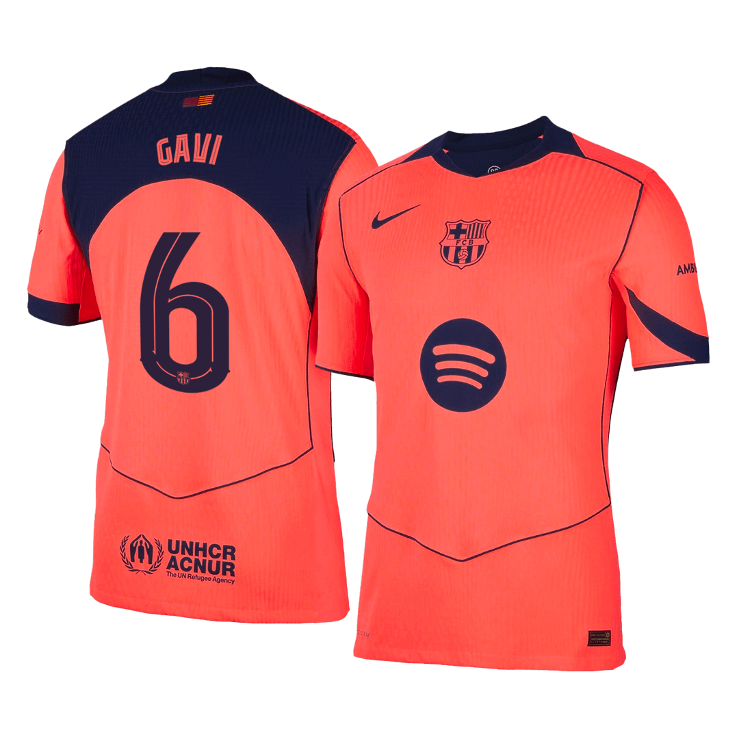 Barcelona Player Version Trikot Drittes Auswärts 2025/26 UCL GAVI #6 Slim Fit