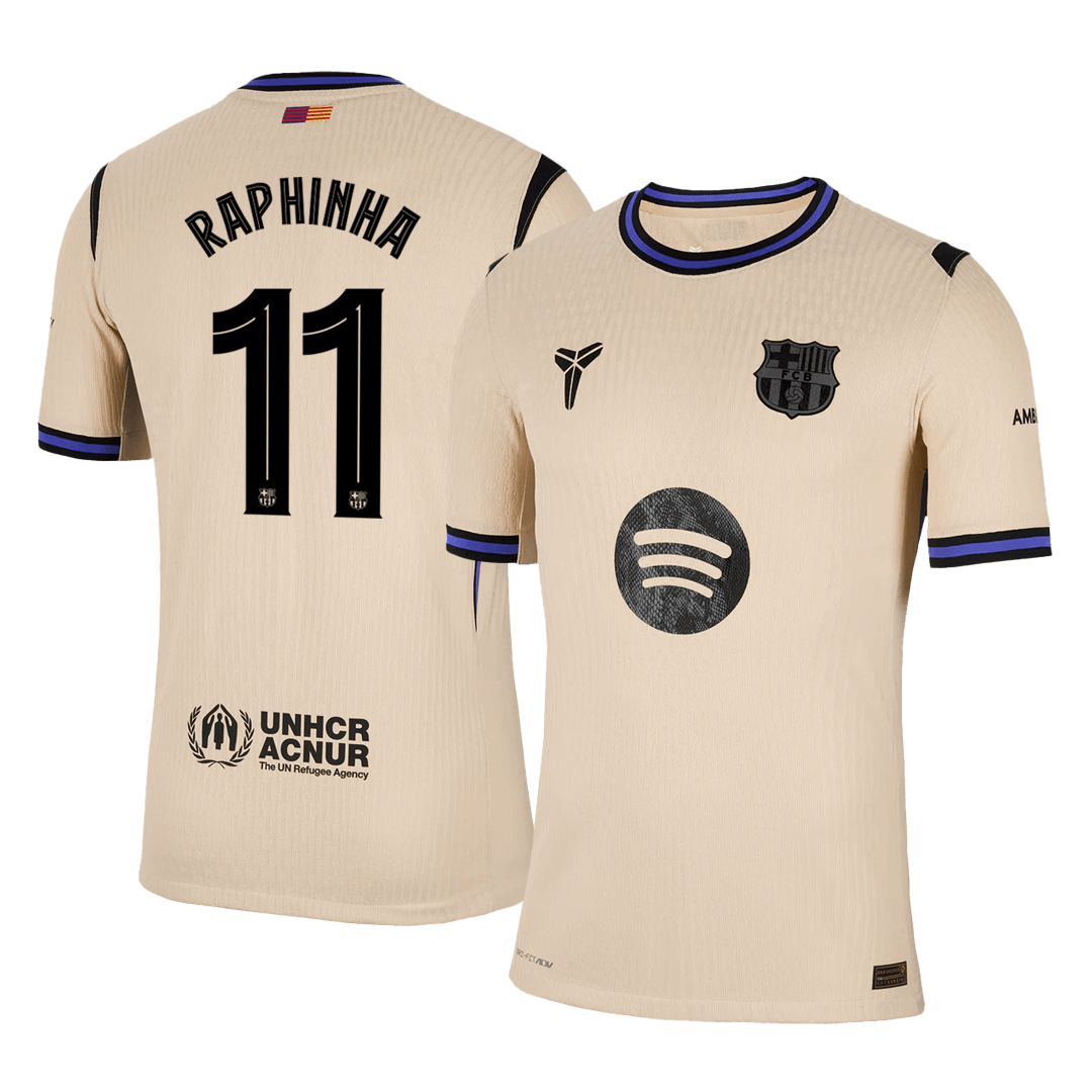 Barcelona Player Version Trikot Auswärts 2025/26 UCL RAPHINHA #11 Slim Fit