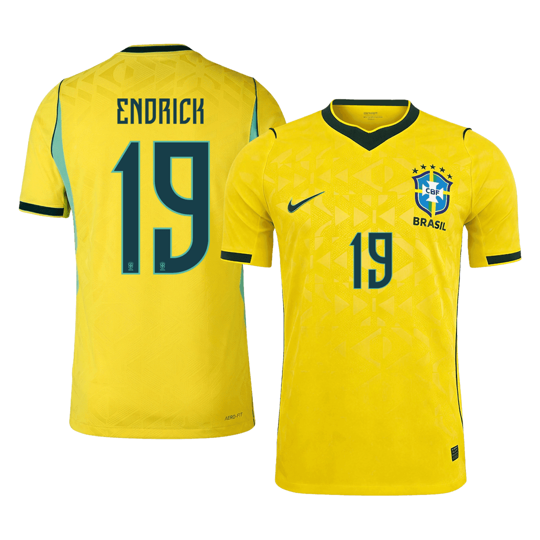 Brazil World Cup Player Version Trikot Heim 2026 ENDRICK #19 Slim Fit