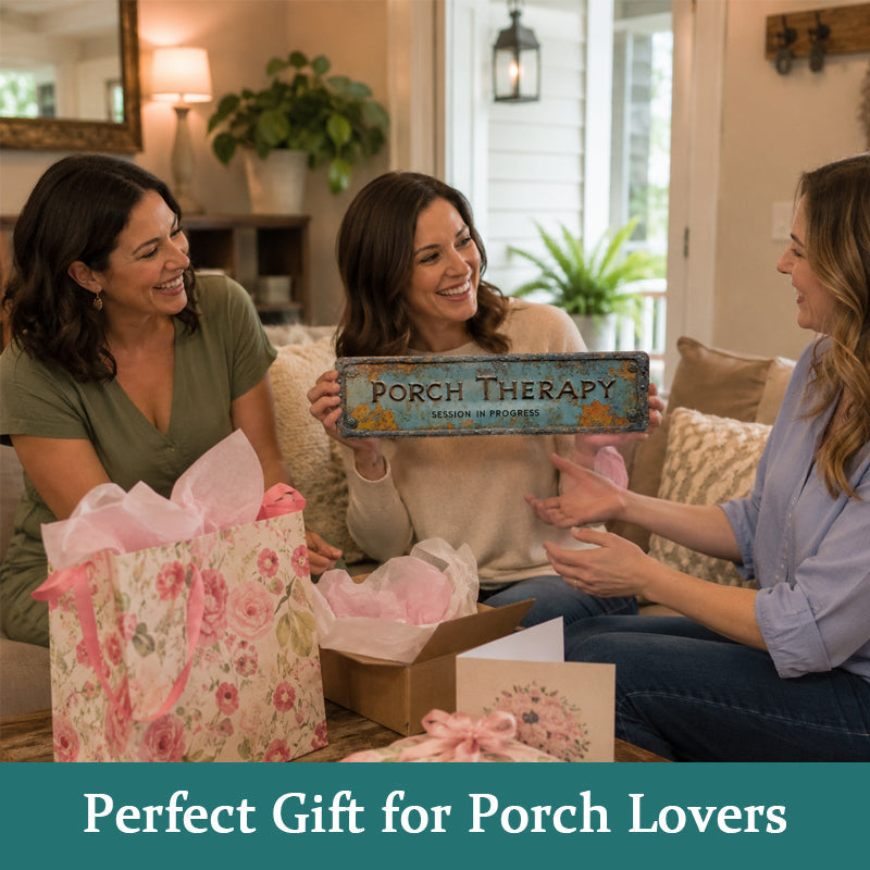 “Porch Therapy” Rustic Wall Sign