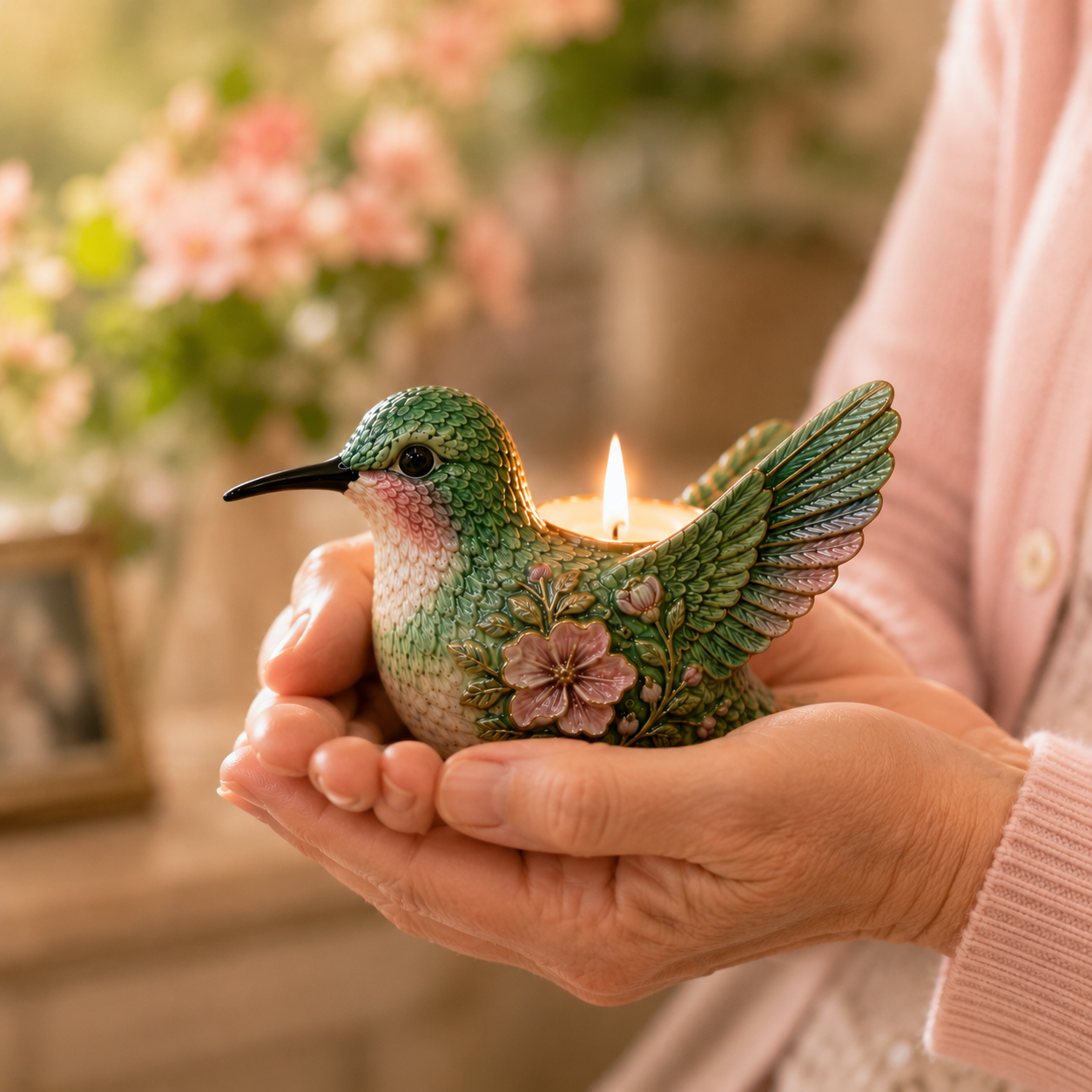 Hummingbird Candle Holder Of Hope & Blessings