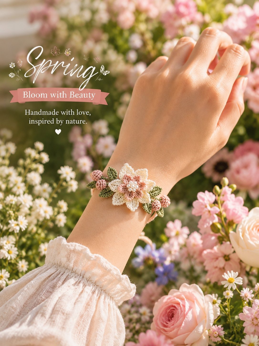 DIY Nature-Inspired Crochet Bracelet Kit for Relaxing Craft Time