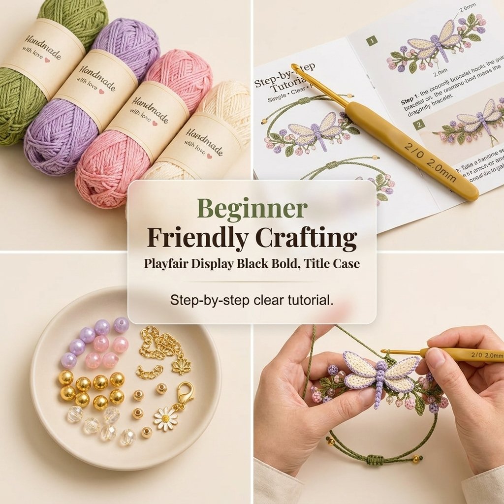 DIY Nature-Inspired Crochet Bracelet Kit for Relaxing Craft Time