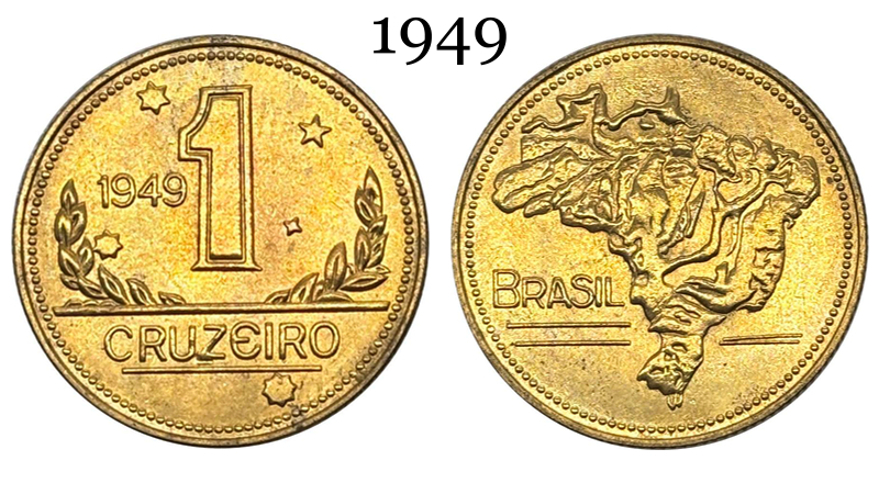 Brazil Republic 1 Cruzeiro 1949 Brass Metal Coins Replica Coin Commemorative Medal,Historical Collectible Art Craft For Enthusiasts