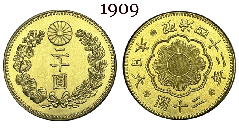 Japan 20 Yen Taisho Meiji 1897 1903 1904 1905 1906 1907 1908 1909 1910 1911 1912 1913 1914 1915 1916 1917 1918 1919 1920 Gold Brass Metal Replica Coin Commemorative Medal,Historical Collectible Art Craft For Enthusiasts