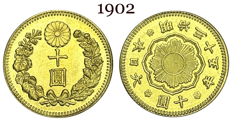 Great Japan 10 Yen Year Meiji 1897 1898 1899 1900 1901 1902 1903 1907 1908 1909 Gold Brass Metal Replica Coin Commemorative Medal,Historical Collectible Art Craft For Enthusiasts