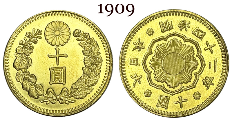 Great Japan 10 Yen Year Meiji 1897 1898 1899 1900 1901 1902 1903 1907 1908 1909 Gold Brass Metal Replica Coin Commemorative Medal,Historical Collectible Art Craft For Enthusiasts