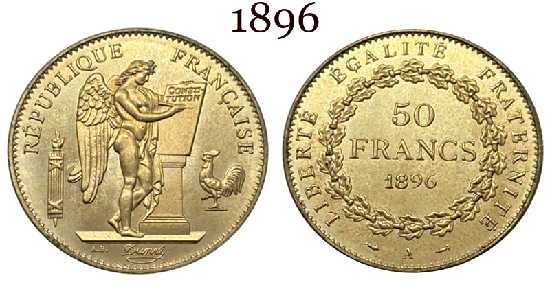France 50 Francs 1878 1887 1889 1896 1900 1904 Third Republic Liberte Gold Brass Metal Replica Coin Commemorative Medal,Historical Collectible Art Craft For Enthusiasts