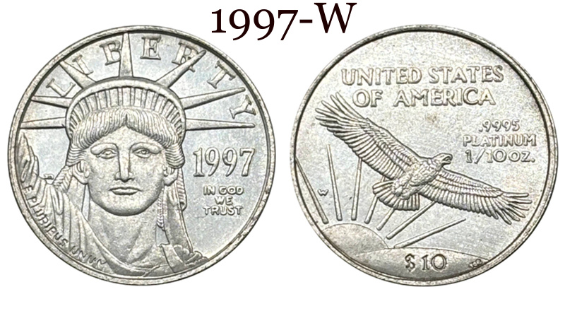 United States 1997-2004 16 Pcs Package Sell Liberty 10 Dollars American Platinum Eagle US Silver Plated Replica Coin Commemorative Medal,Historical Collectible Art Craft For Enthusiasts