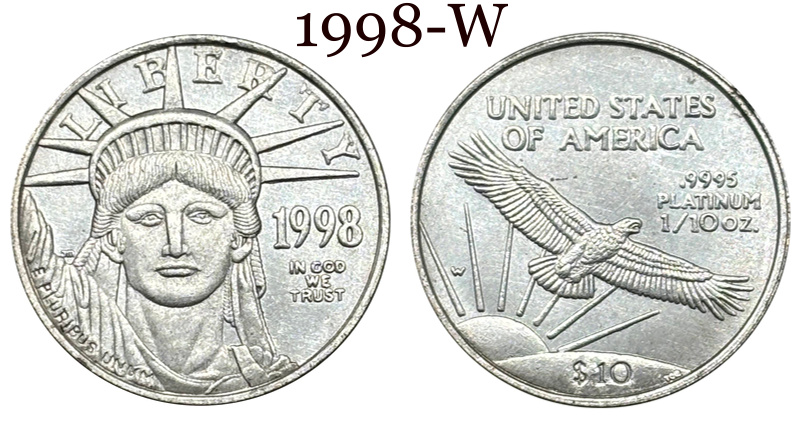 United States 1997-2004 16 Pcs Package Sell Liberty 10 Dollars American Platinum Eagle US Silver Plated Replica Coin Commemorative Medal,Historical Collectible Art Craft For Enthusiasts