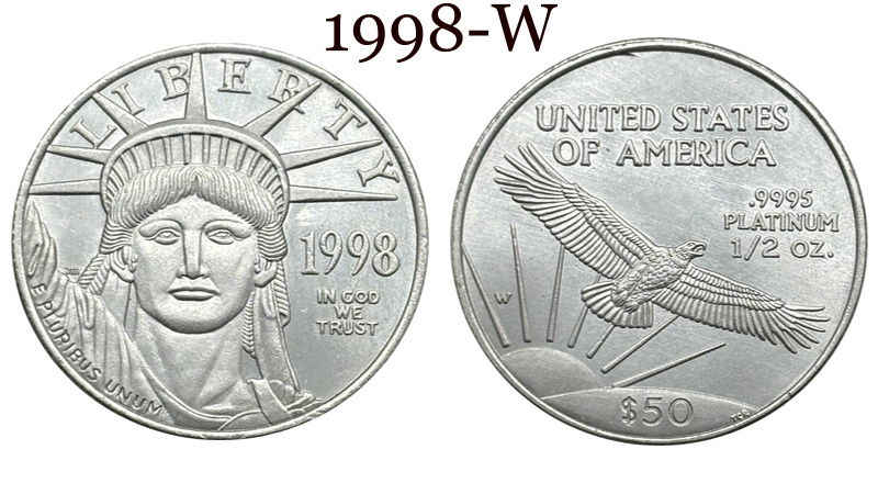 United States 1997-2004 16 Pcs Package Sell Liberty 50 Dollars American Platinum Eagle US Silver Plated Replica Coin Commemorative Medal,Historical Collectible Art Craft For Enthusiasts