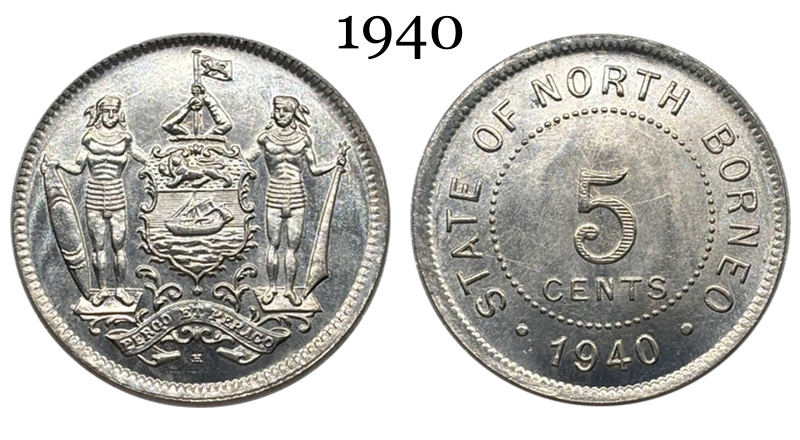British Malaysia 1940 5 Cents North Borneo Nickl Plated Metal Replica Coin Commemorative Medal,Historical Collectible Art Craft For Enthusiasts