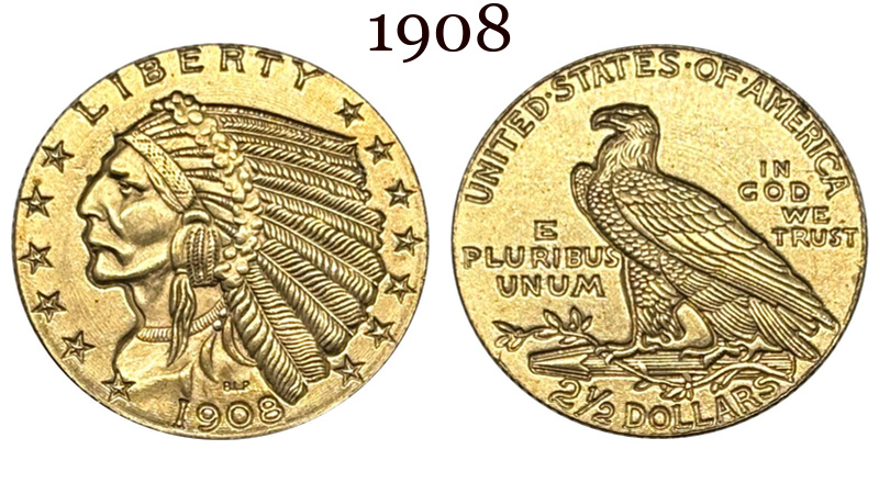 United States 1908 - 1929 15 Pcs Pack Sell 2.5 2½ Dollars USA Liberty Eagle US Brass Replica Coin Commemorative Medal,Historical Collectible Art Craft For Enthusiasts