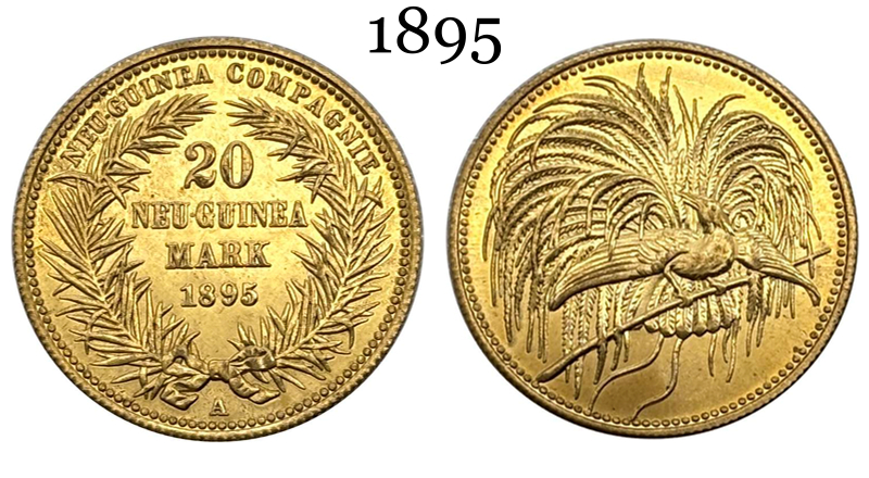 Federal Republic of Germany 1895 Replica 20 Mark Kolonien Deutsch Neuguinea Brass Metal Replica Coin Commemorative Medal,Historical Collectible Art Craft For Enthusiasts