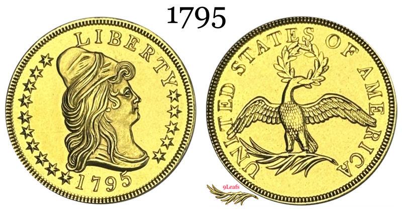 US 1795 -1804 United States 12 Pcs 10 Ten Dollars Liberty Capped Bust Eagle Gold Brass Metal Replica Coin Commemorative Medal,Historical Collectible Art Craft For Enthusiasts