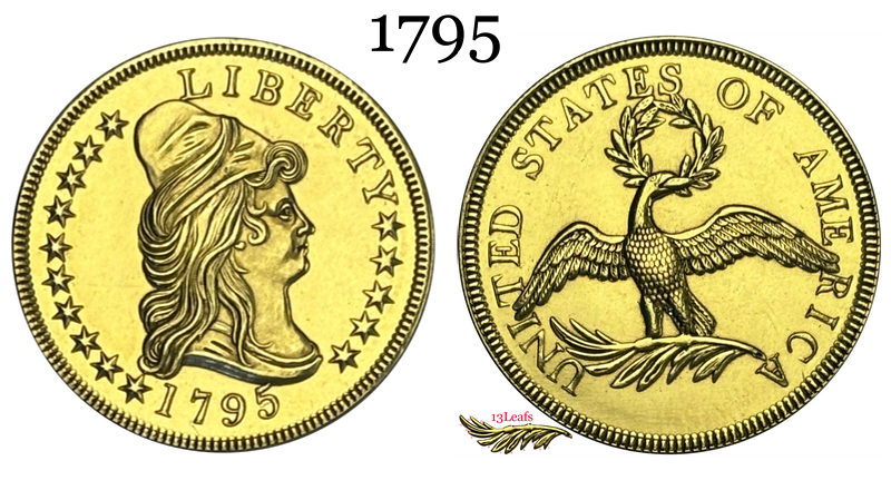 US 1795 -1804 United States 12 Pcs 10 Ten Dollars Liberty Capped Bust Eagle Gold Brass Metal Replica Coin Commemorative Medal,Historical Collectible Art Craft For Enthusiasts