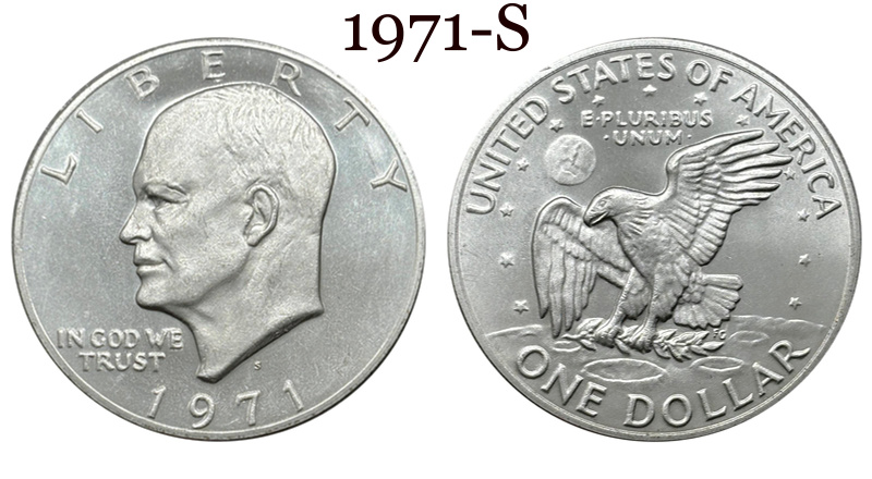 US 1971-1978 6 Pcs Sell United States 1 One Eisenhower Dollar Liberty In God We Trust America Silver Plated Replica Coin Commemorative Medal,Historical Collectible Art Craft For Enthusiasts