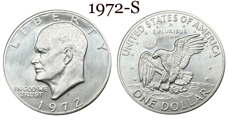 US 1971-1978 6 Pcs Sell United States 1 One Eisenhower Dollar Liberty In God We Trust America Silver Plated Replica Coin Commemorative Medal,Historical Collectible Art Craft For Enthusiasts