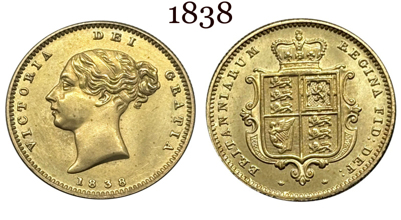 United Kingdom 1/2 Sovereign Victoria 1st portrait 1838 - 1861 20pcs Great Britain Gold Brass Metal Replica Coin Commemorative Medal,Historical Collectible Art Craft For Enthusiasts