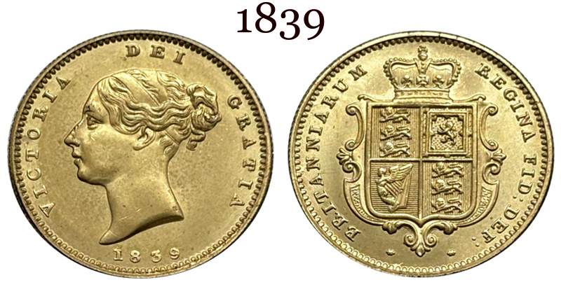United Kingdom 1/2 Sovereign Victoria 1st portrait 1838 - 1861 20pcs Great Britain Gold Brass Metal Replica Coin Commemorative Medal,Historical Collectible Art Craft For Enthusiasts