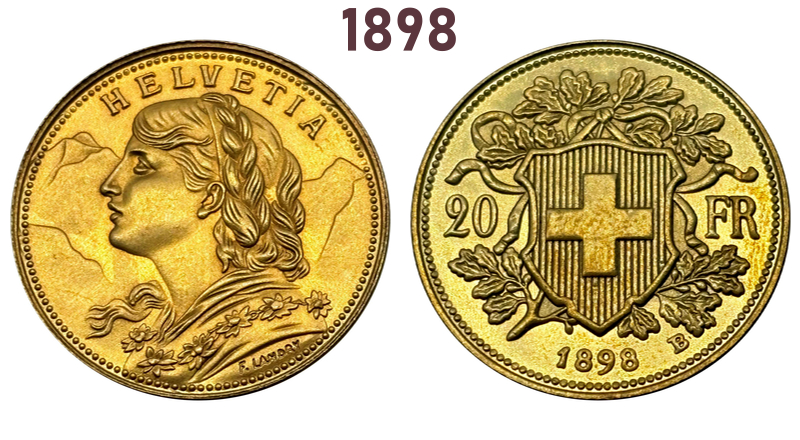 Switzerland Confederation gold Plated 20 Francs 1897 1898 1899 1900 1904 1905 1906 1925 1926 1927 1930 1935 1947 1949 LB Brass Metal Copy Commemorative Medal Collectible Coins,Historical Collectible Art Craft For Enthusiasts
