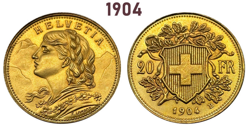Switzerland Confederation gold Plated 20 Francs 1897 1898 1899 1900 1904 1905 1906 1925 1926 1927 1930 1935 1947 1949 LB Brass Metal Copy Commemorative Medal Collectible Coins,Historical Collectible Art Craft For Enthusiasts