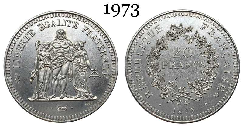 France 20 Francs 50 Francs Hercule 1973-1980 8 Pcs Package Sell Silver Plated Replica Coin Commemorative Medal,Historical Collectible Art Craft For Enthusiasts