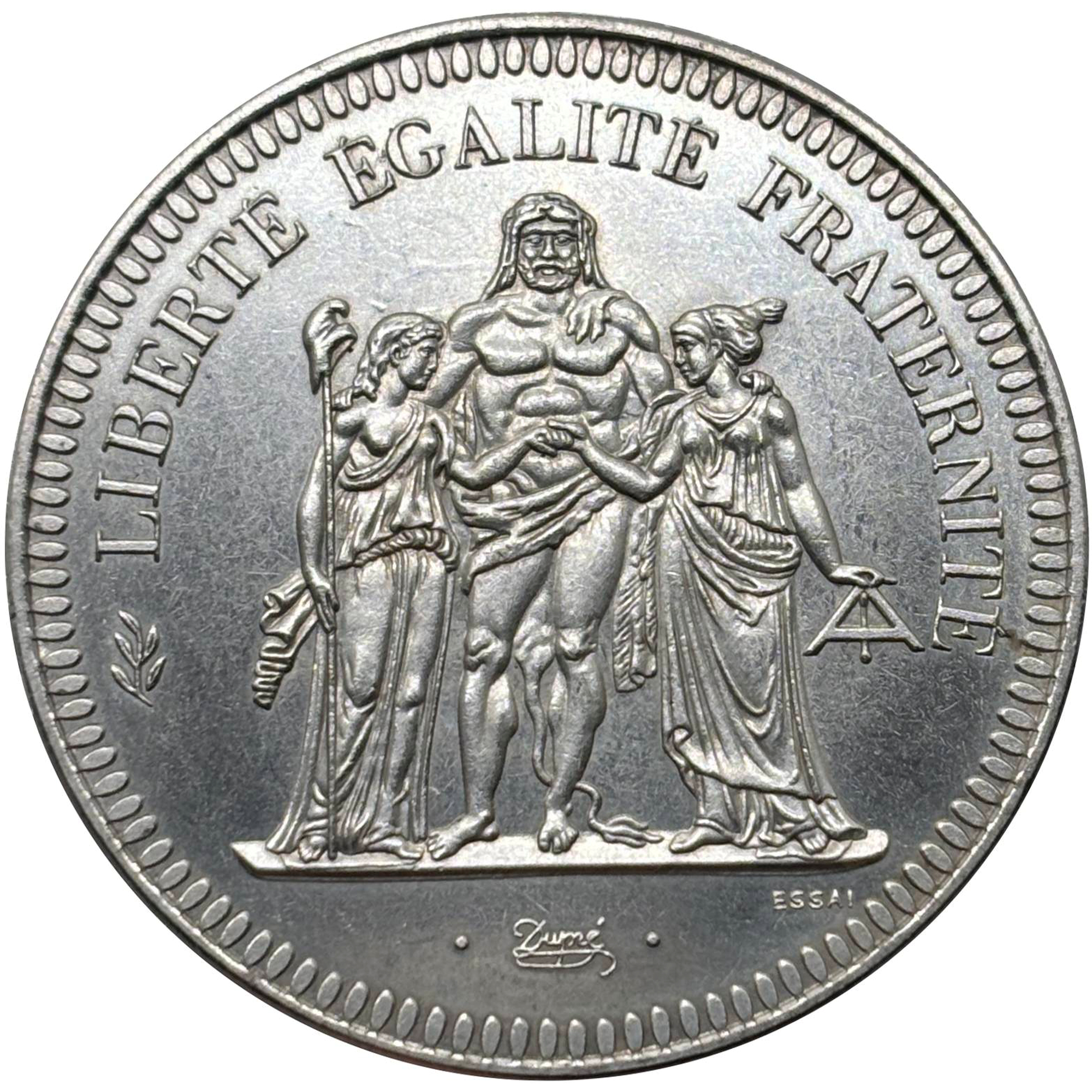 1973 France 20 Francs Hercules Group Medal, Republique Francaise Liberté Égalité Fraternité Vintage‑Style Commemorative Token for History Hobby Display