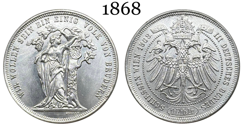 Austrian States 1868 Shooting Thaler  Francis Joseph I Third German Silver Plated Metal Replica Coin Commemorative Medal,Historical Collectible Art Craft For Enthusiasts