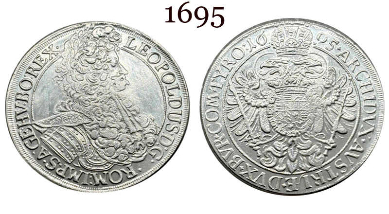 Austrian Empire 1695 1696 1698 One 1 Thaler Leopold I Silver Plated Metal Replica Coin Commemorative Medal,Historical Collectible Art Craft For Enthusiasts