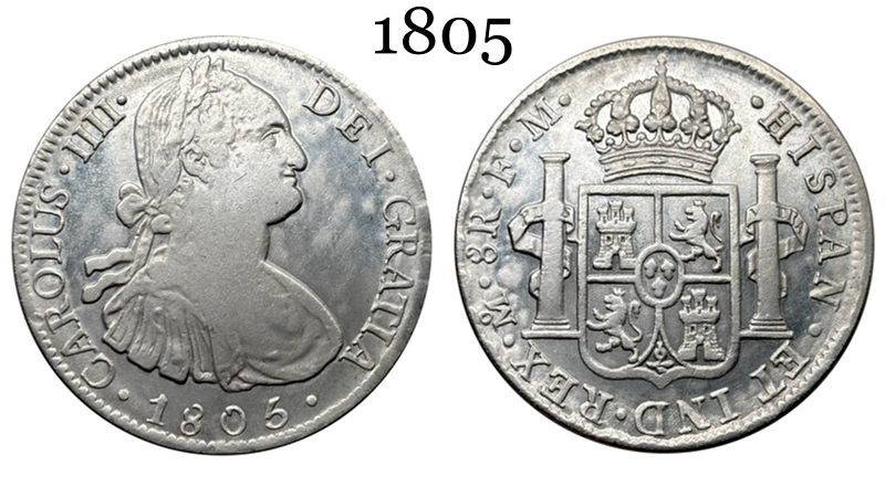 Mexico Peru 1780 1805 8 Reales Charles III IIII Colonial Milled Coinage Silver Plated Metal Replica Coin Commemorative Medal,Historical Collectible Art Craft For Enthusiasts