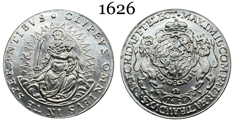 German States 1626 1 Thaler Maximilian I Electorate Of Bavaria Silver Plated Replica Coin Commemorative Medal,Historical Collectible Art Craft For Enthusiasts