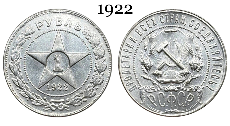 Russia Empire 1921 1922 1 One Rouble Soviet Union Silver Plated Replica Coin Commemorative Medal,Historical Collectible Art Craft For Enthusiasts